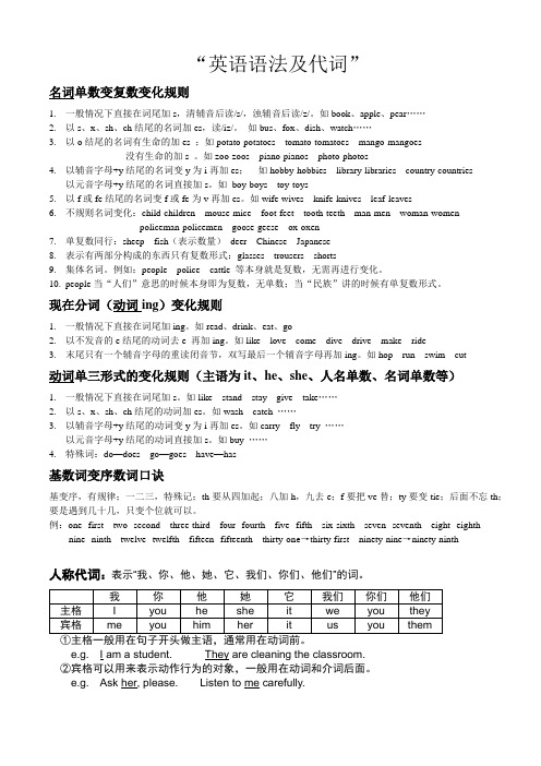 英语常用语法知识总结 非常实用