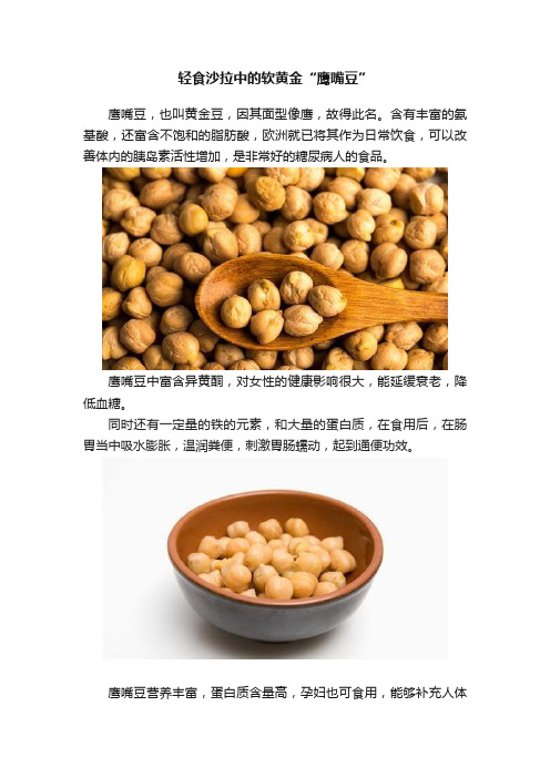 轻食沙拉中的软黄金“鹰嘴豆”