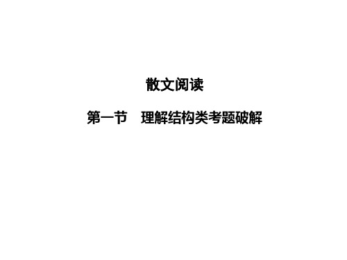 1高考语文二轮专题复习：散文阅读(理解结构类考题破解)