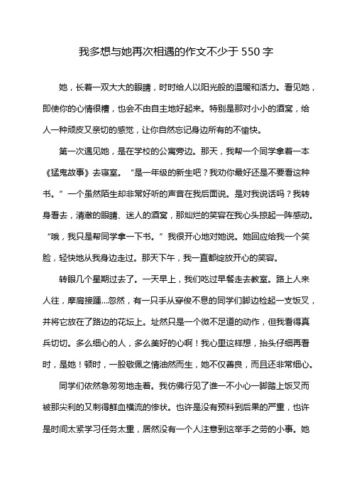 我多想与她再次相遇的作文不少于550字