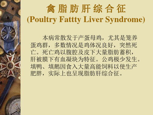 禽 脂 肪 肝 综 合 征(Poultry Fattty Liver Syndrome)