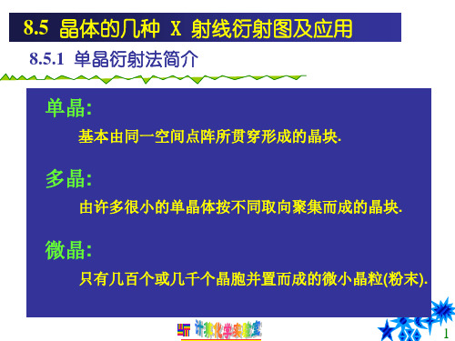 晶体的几种 X 射线衍射图及应用