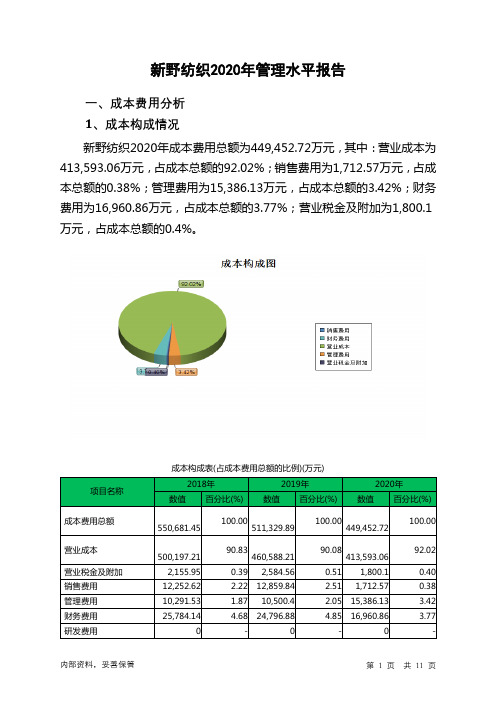 新野纺织2020年管理水平报告