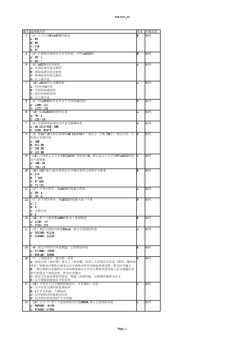 计算机选择题库