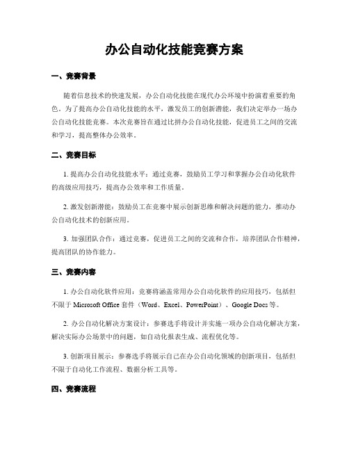 办公自动化技能竞赛方案