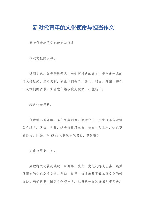 新时代青年的文化使命与担当作文