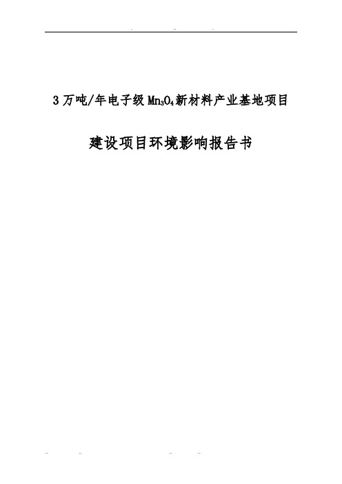 Mn3O4建设项目环境影响报告书