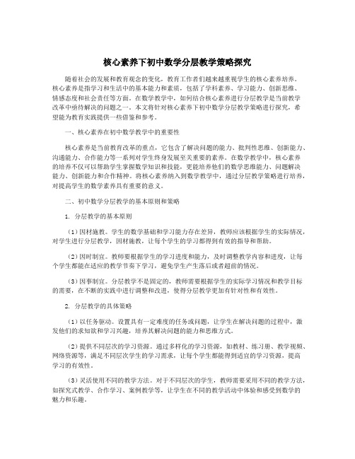 核心素养下初中数学分层教学策略探究