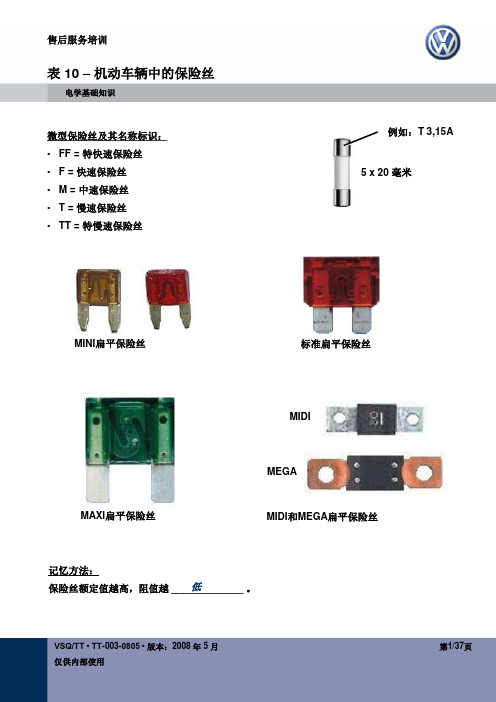 电器基础知识-2-保险丝和继电器