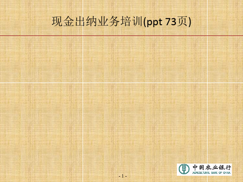 现金出纳业务培训(ppt 73页)