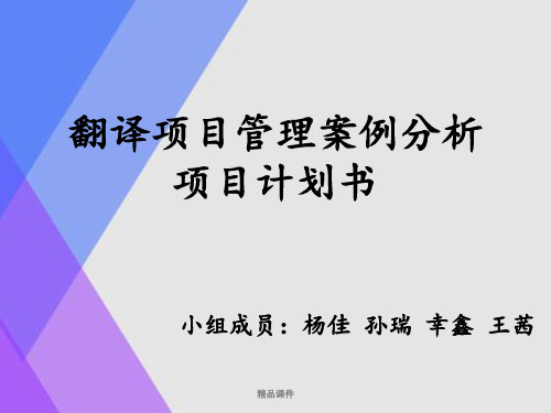 翻译项目管理方案案例分析