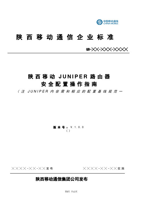 陕西移动JUNIPER路由器安全配置操作指南