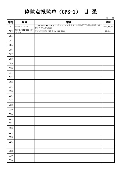 停监点报监单