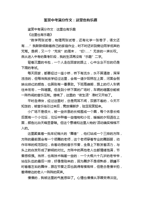 鉴赏中考满分作文：这里也有乐趣