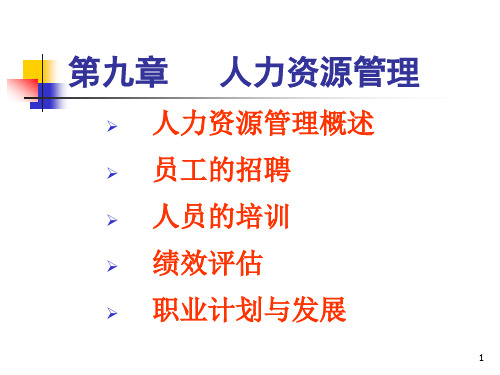 管理学课件9 人力资源管理