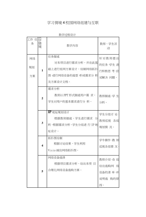 校园网络组建与互联(教案).docx