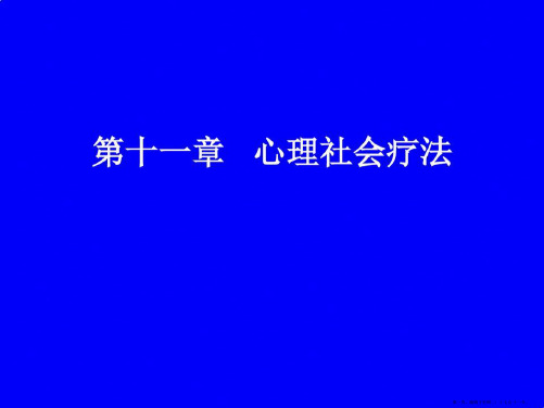 社会个案工作第十一章心理社会疗法