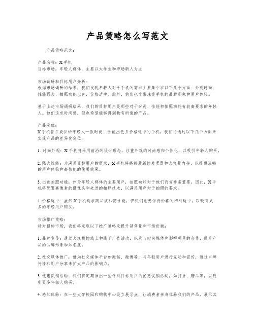 产品策略怎么写范文