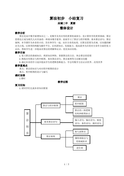 算法初步小结复习