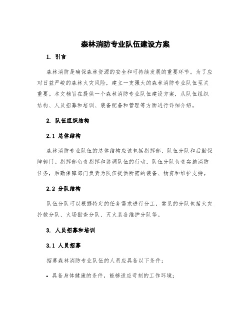 森林消防专业队伍建设方案