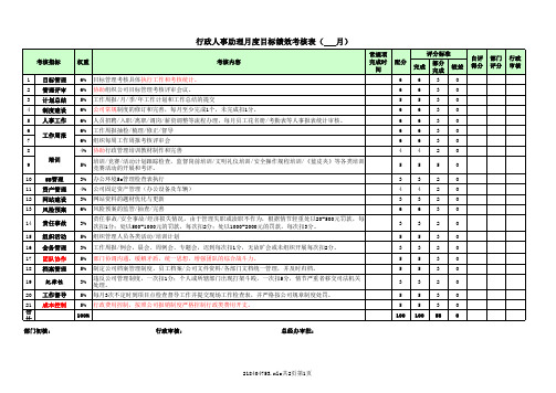 行政人事助理目标绩效考核表