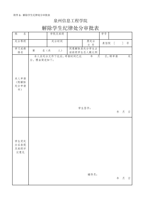 翼课学生答案怎么破解_附件2解除学生纪律处分审批表