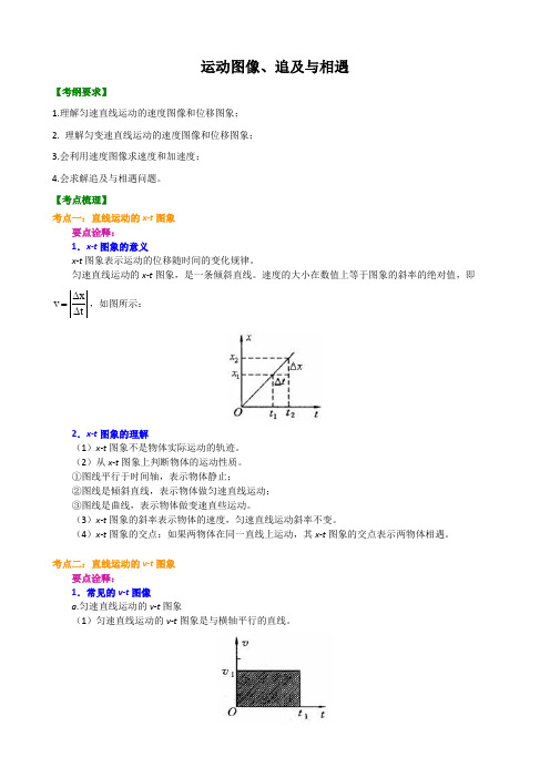 高考物理总复习 运动图像、追及与相遇  (提纲、例题、练习、解析)