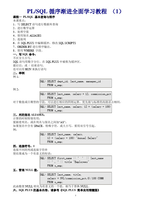 PL SQL循序渐进全面学习教程