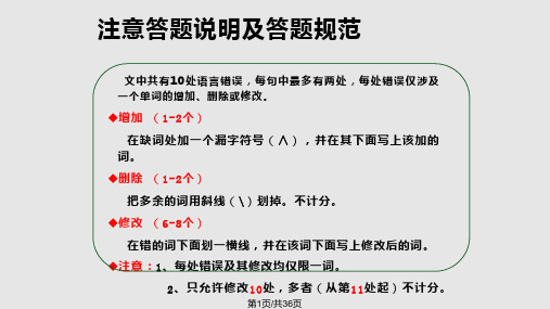 高中短文改错解题技巧PPT课件