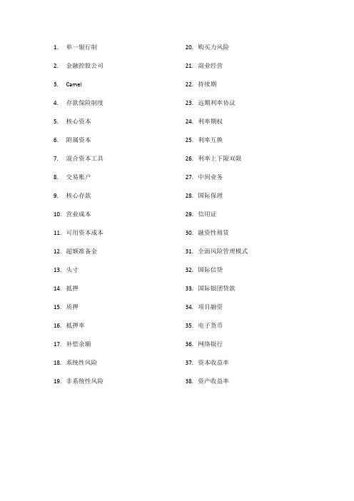 商业银行业务与经营 整理