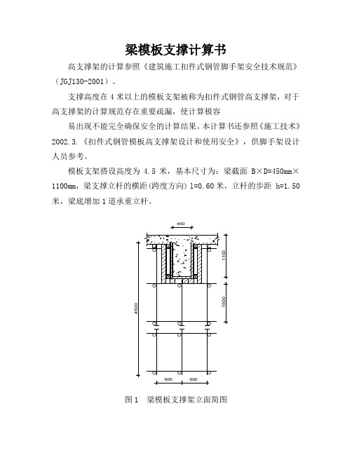 梁模板支撑计算书