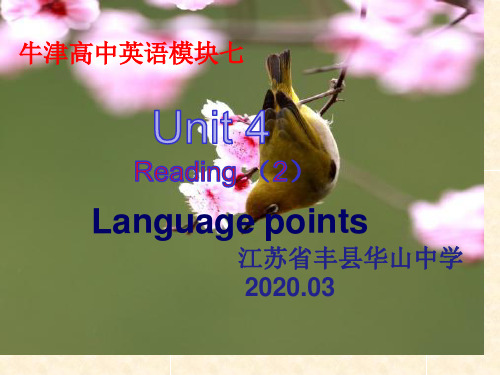 牛津高中英语模块七unit4Reading(2) 语言点(共23张PPT)