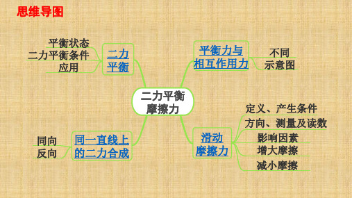 中考物理一轮复习(思维导图、考点)       二力平衡 摩擦力