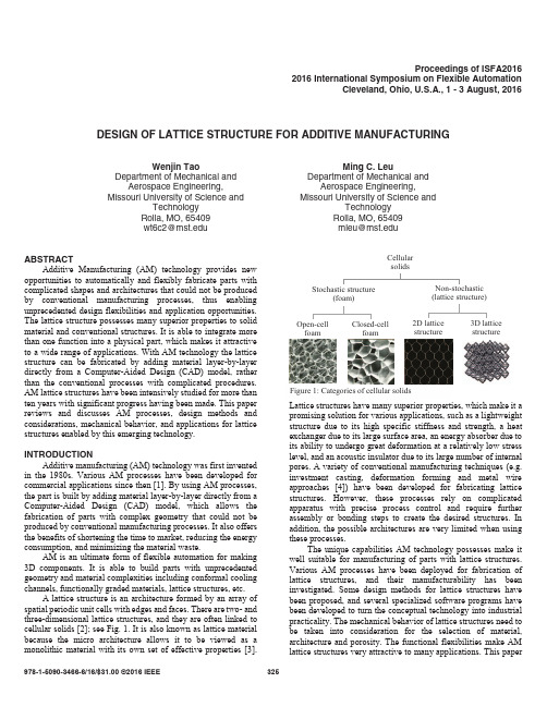 Design of Lattice Structure for Additive Manufacturing