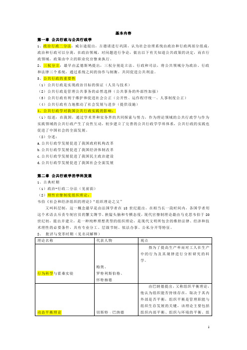 公共行政学复习完整版