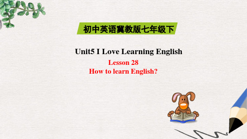 冀教版七下英语Unit5 I Love Learning English! Lesson28_精品课件