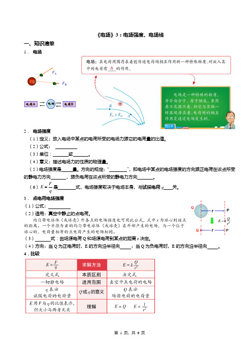 《电场》：电场强度、电场线