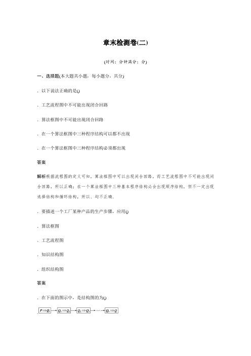 高中数学北师大版选修1-2练习章末检测卷(二) Word版含解析