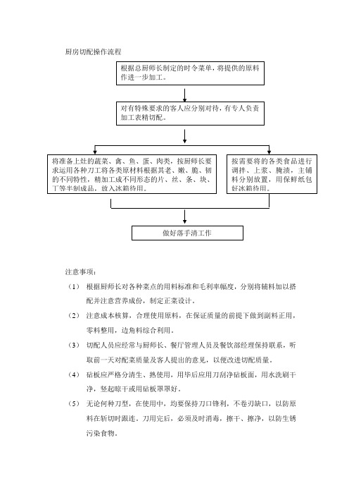 厨房切配操作流程