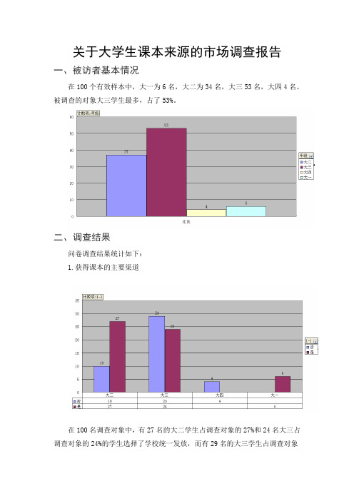 关于大学生课本市场调查报告终结版