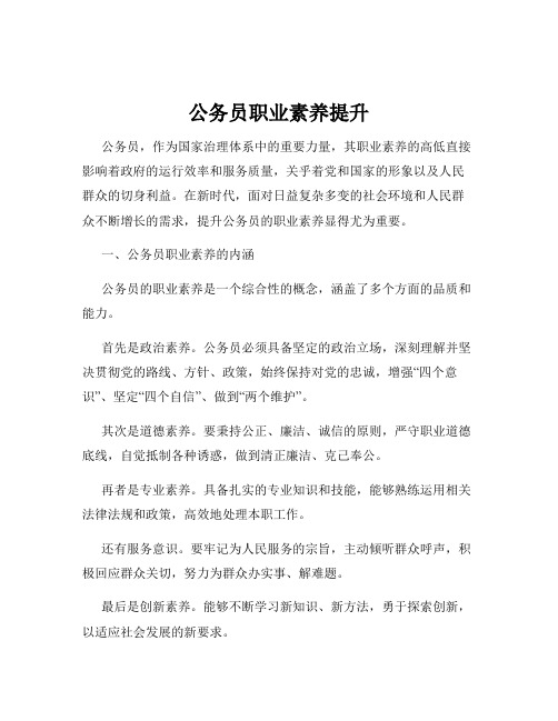 公务员职业素养提升