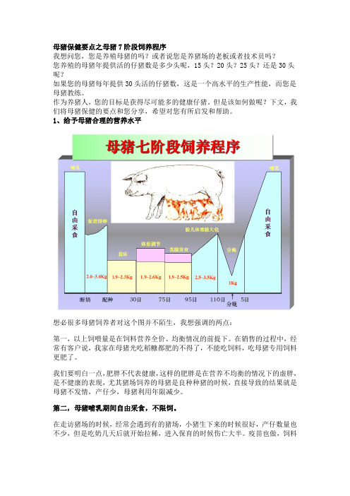 母猪保健要点之母猪7阶段饲养程序