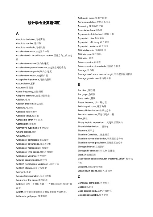 统计学专业英语词汇完整版