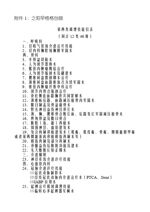 第二类医疗技术目录