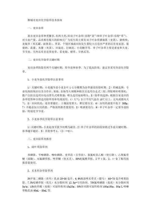 聊城市麦田化学除草技术指南