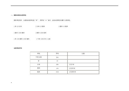 国际标准的长度单位