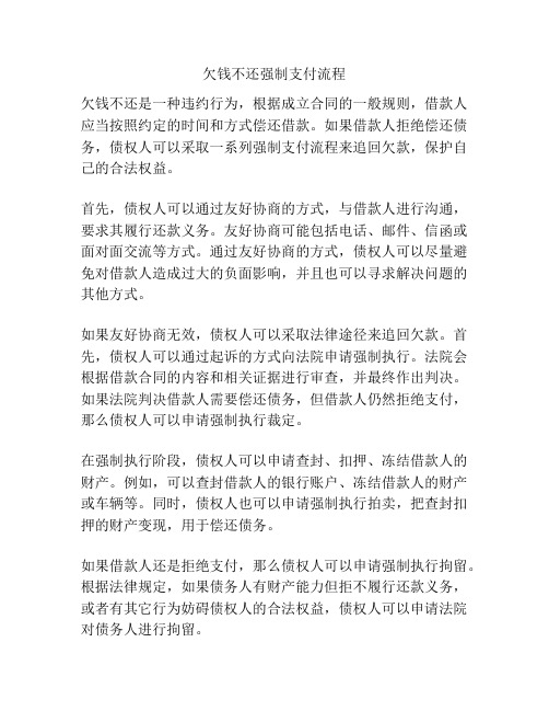 欠钱不还强制支付流程