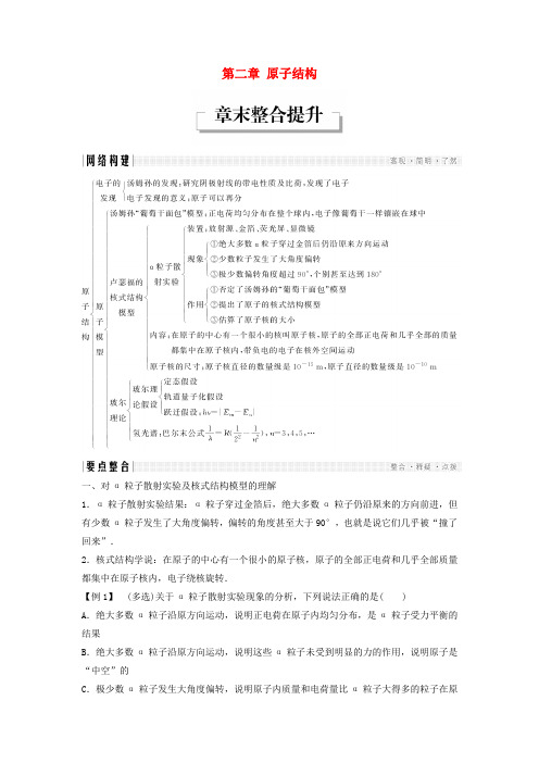 2018版高中物理 第二章 原子结构章末整合导学案 教科版选修3-5