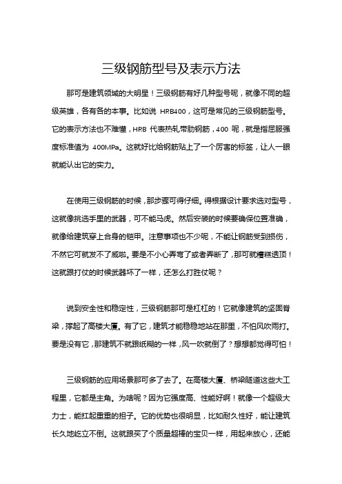 三级钢筋型号及表示方法