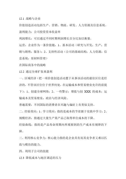 国际商务 要点